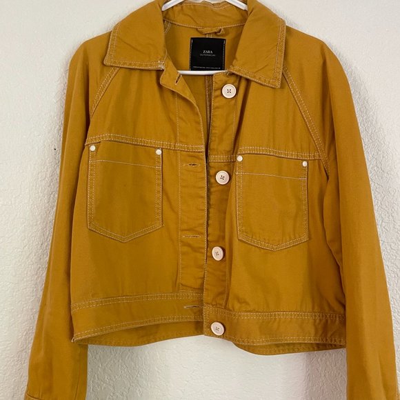 Zara button up jacket in mustard - Picture 1 of 3